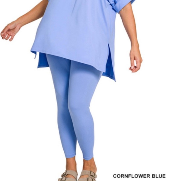 NEW!Plus Size 2X Zenana Outfitters Women's Cornflower Blue Loungewear Set - Picture 4 of 5